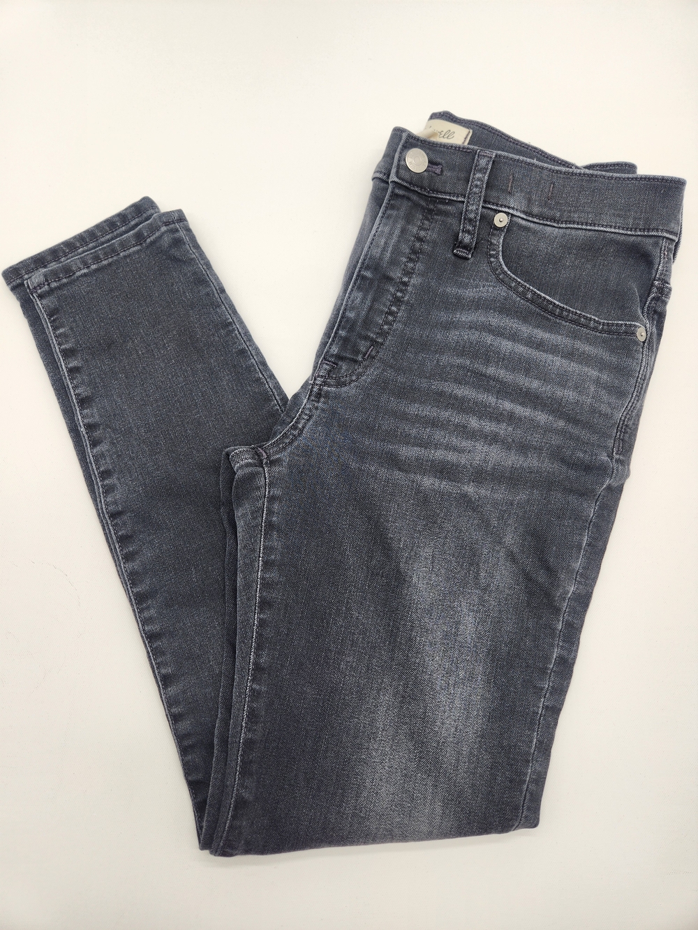 Madewell 9" Mid-Rise Skinny Jeans Women's Size 30 Gray Wash Stretch Denim